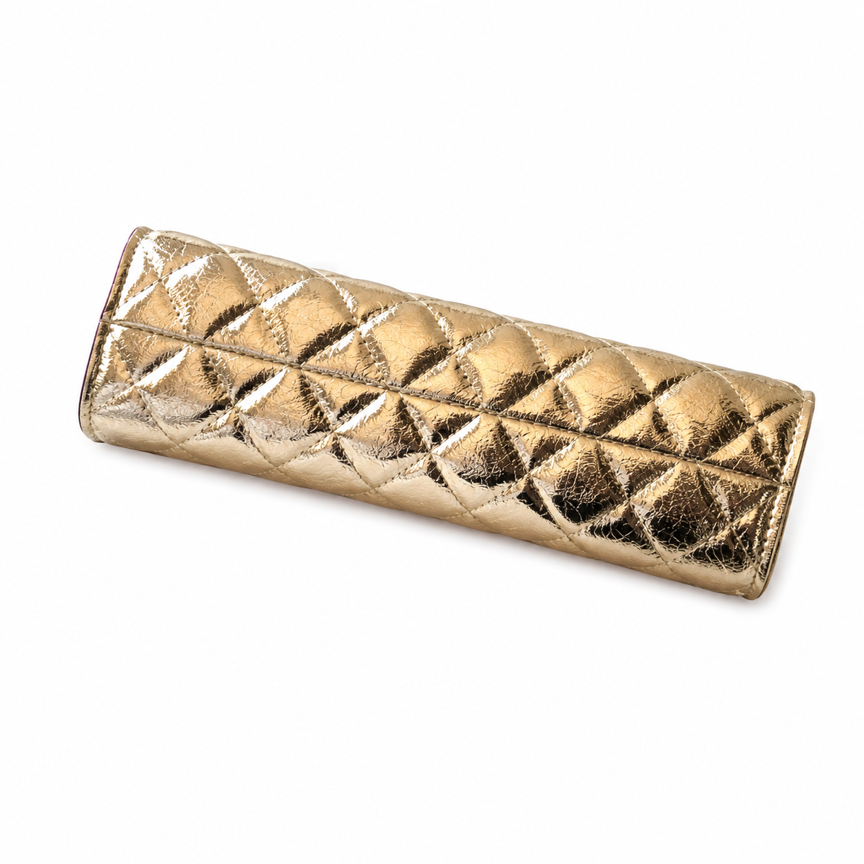 Chanel Metallic Gold Quilted Top Handle Tote | CC Gold Leather — 14x22cm