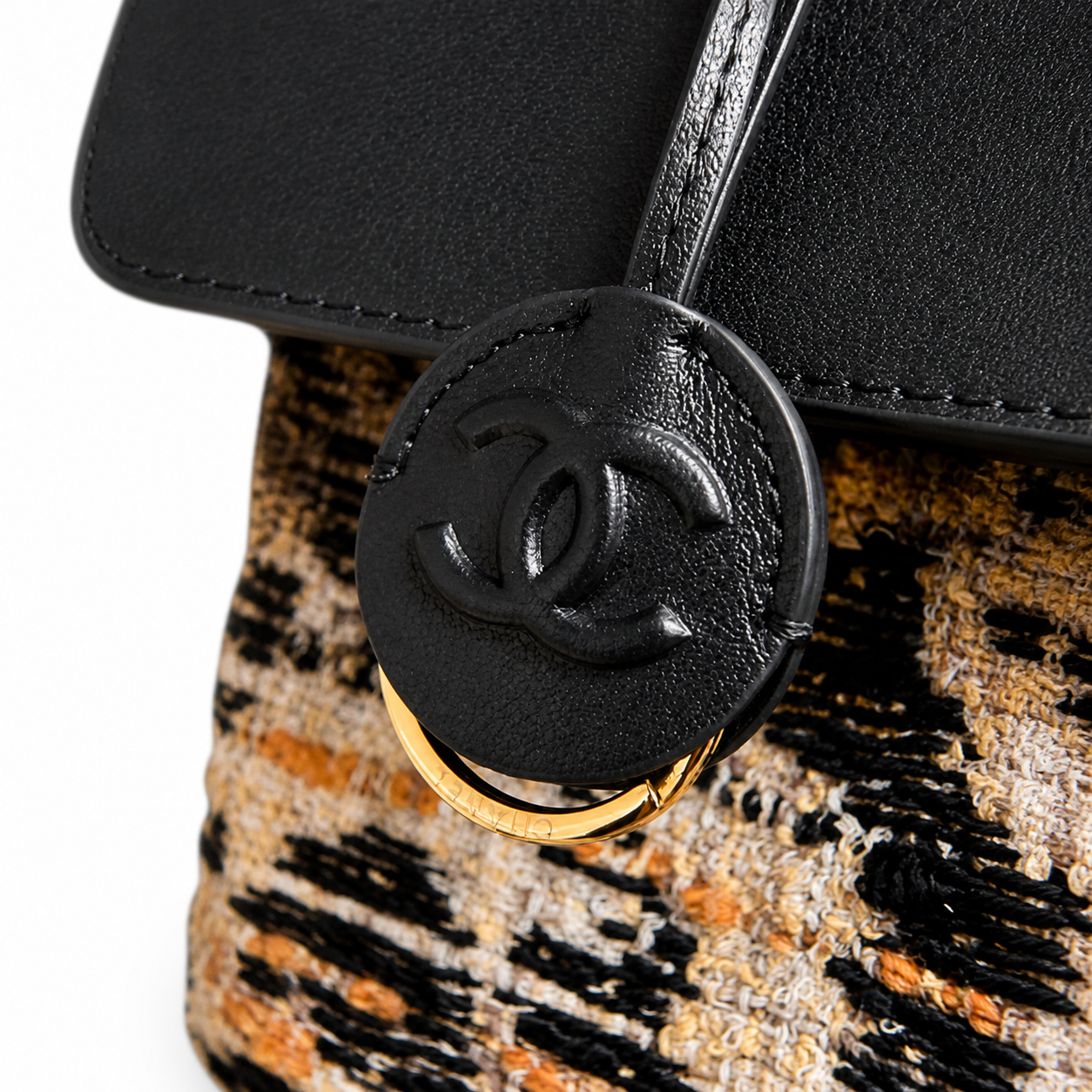 Chanel Large Tote Bag Leopard-Print Tweed & Black Leather Flap | Gold CC Turn-Lock — 43cm