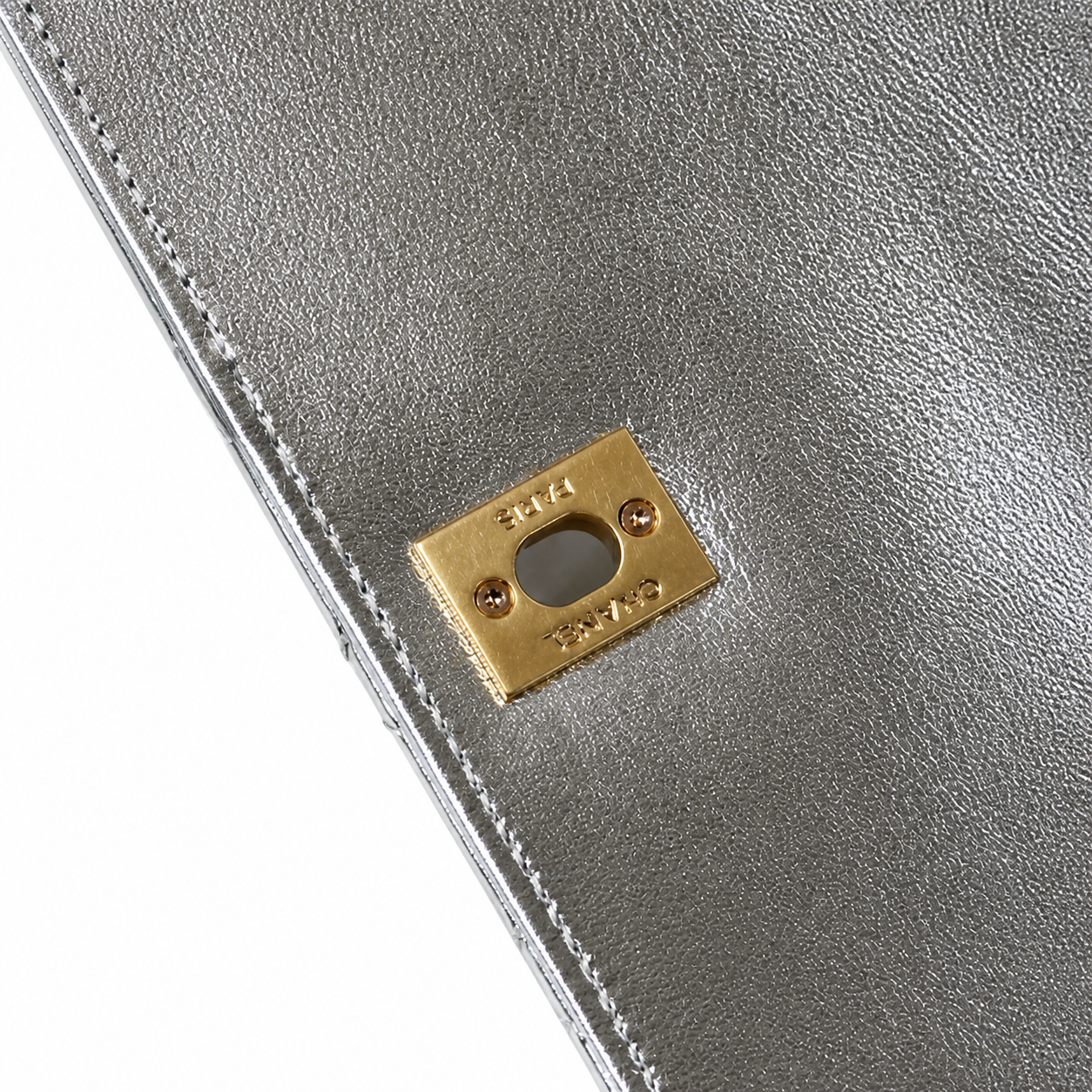 Chanel Silver Quilted Lambskin Mini Flap | Jeweled Gold Handle & Ruby Gemstone — 19cm