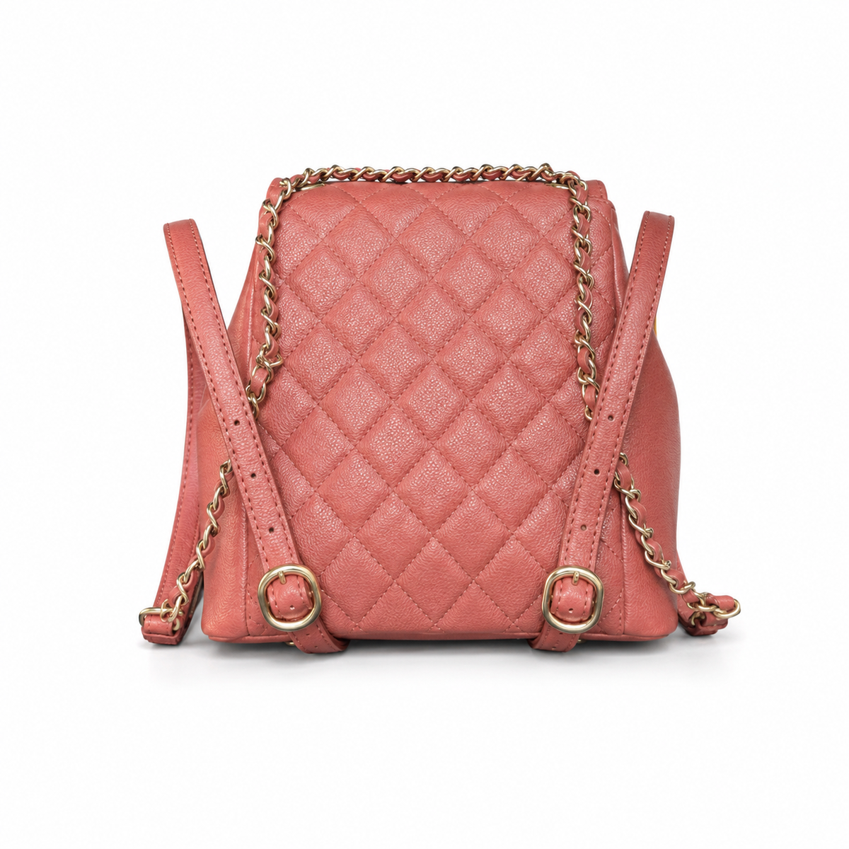 Chanel Duma Caviar Backpack | CC Turn-Lock Gold Chain Rose Pink — 20.5x20cm