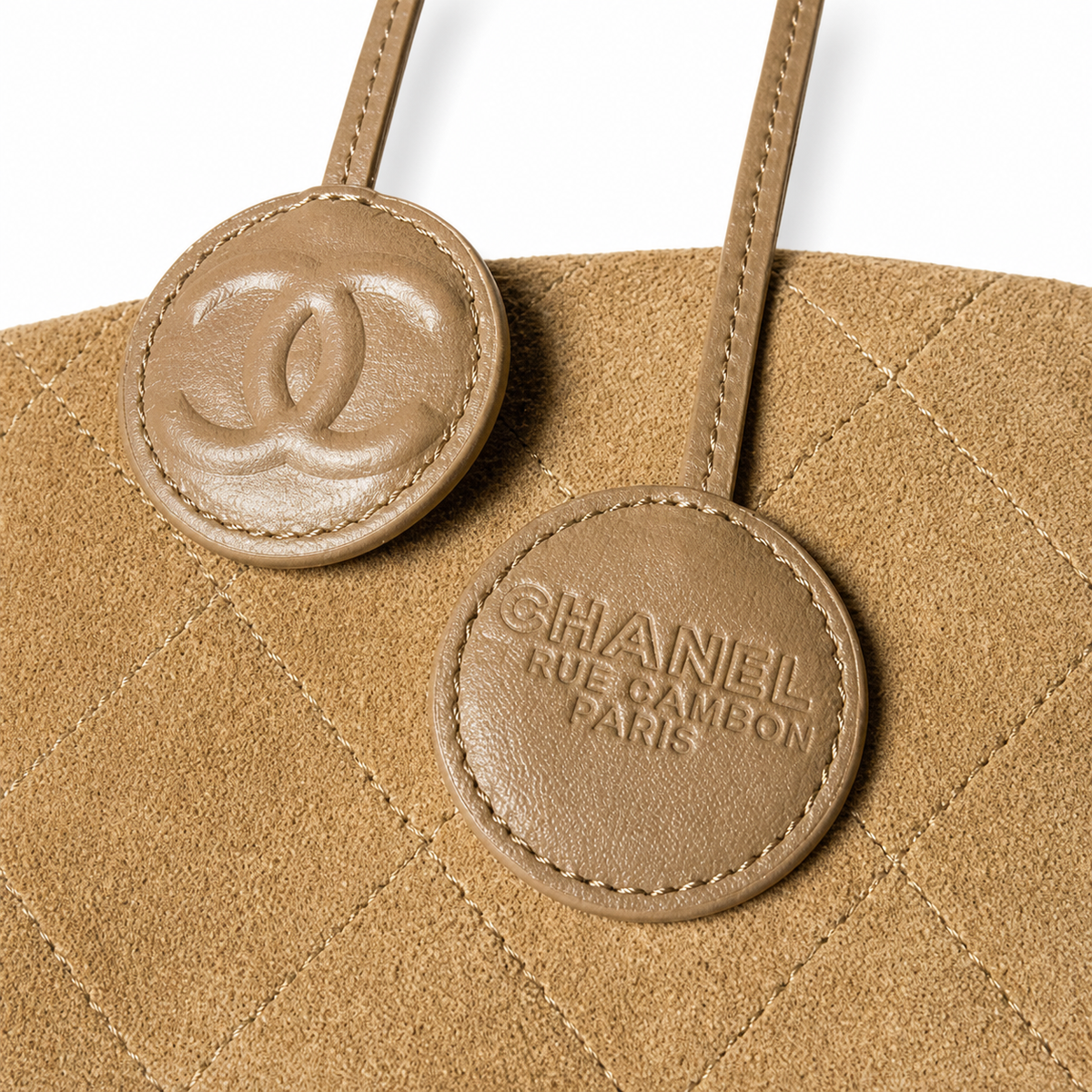 Chanel CC Raffia Basket Tote | Black Lambskin & Gold Chain — 27cm