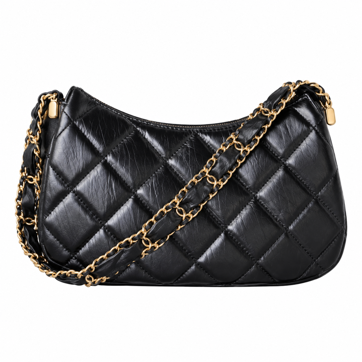 Chanel Chain CC Logo Zip Crossbody Bag Black 13.5×23.5×5.3cm