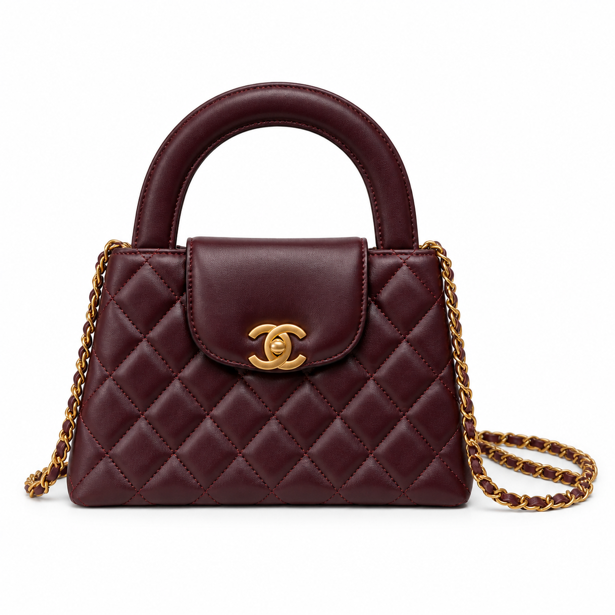 Chanel Classic Quilted Mini Flap Bag | CC Turn-Lock Leather Chain Strap — 13x19cm