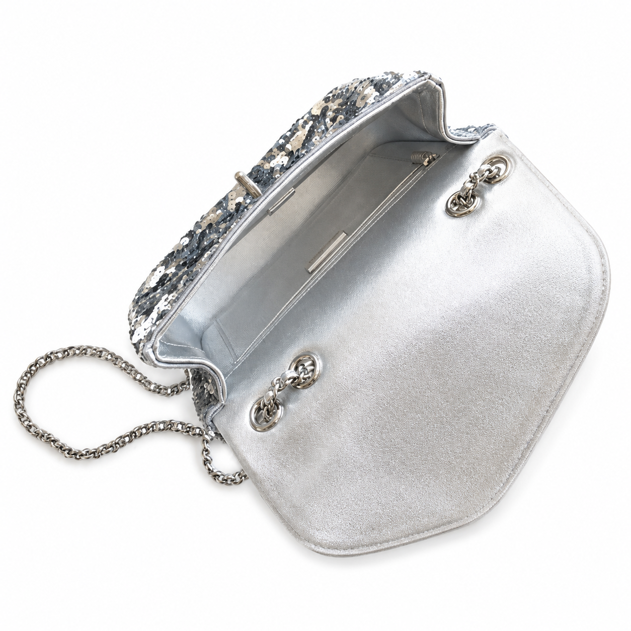 Chanel Silver & Gold Large Mirror Sequin Medium Flap Bag
