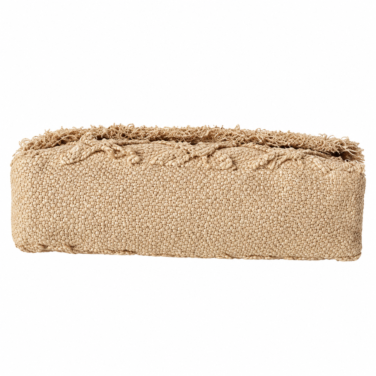 Chanel Large Quilted Raffia Fringe Flap Bag Natural Beige 38cm
