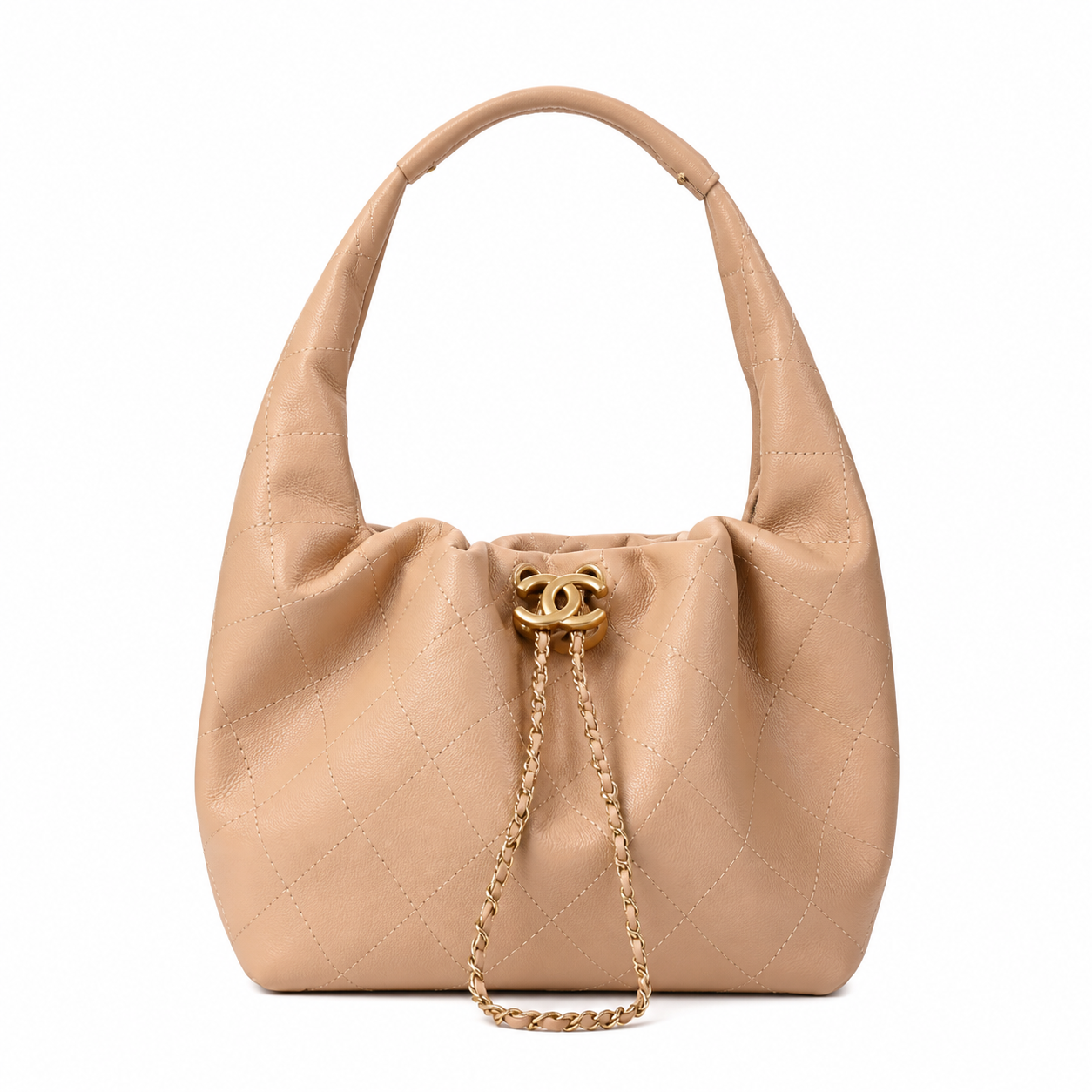 Chanel Classic Quilted Large Top Handle Handbag | CC Turn-Lock Chain Strap — 32cm