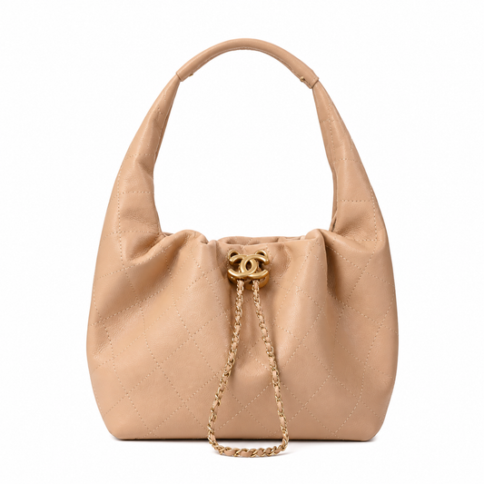 Chanel Classic Quilted Large Top Handle Handbag | CC Turn-Lock Chain Strap — 32cm