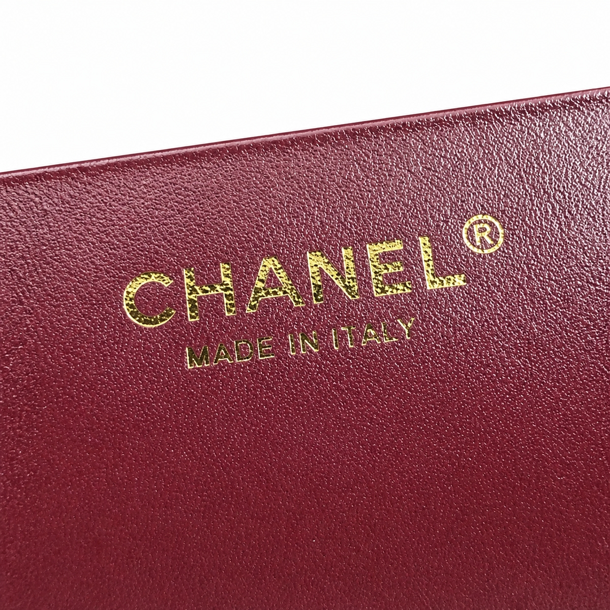 Chanel Burgundy Calfskin Large Shopping Tote | Raised CC & Gold Chain — 36cm