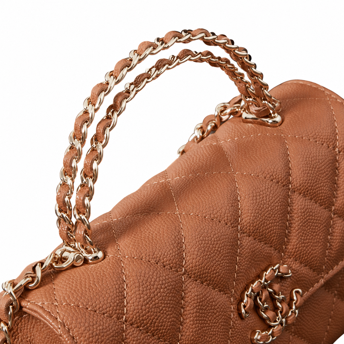 Chanel Pure White Smooth Quilted Mini Flap Bag | Gold Spherical Ball CC Turn-Lock, Straight-Edge Flap & Dual White Chain
