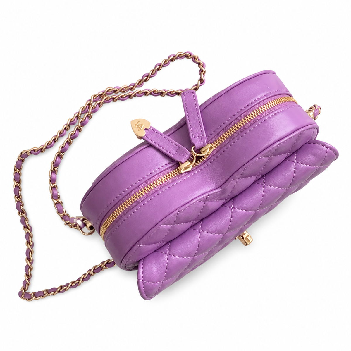 Chanel Heart Bag Lavender Purple Quilted Lambskin | Gold CC Turn-Lock — 18cm