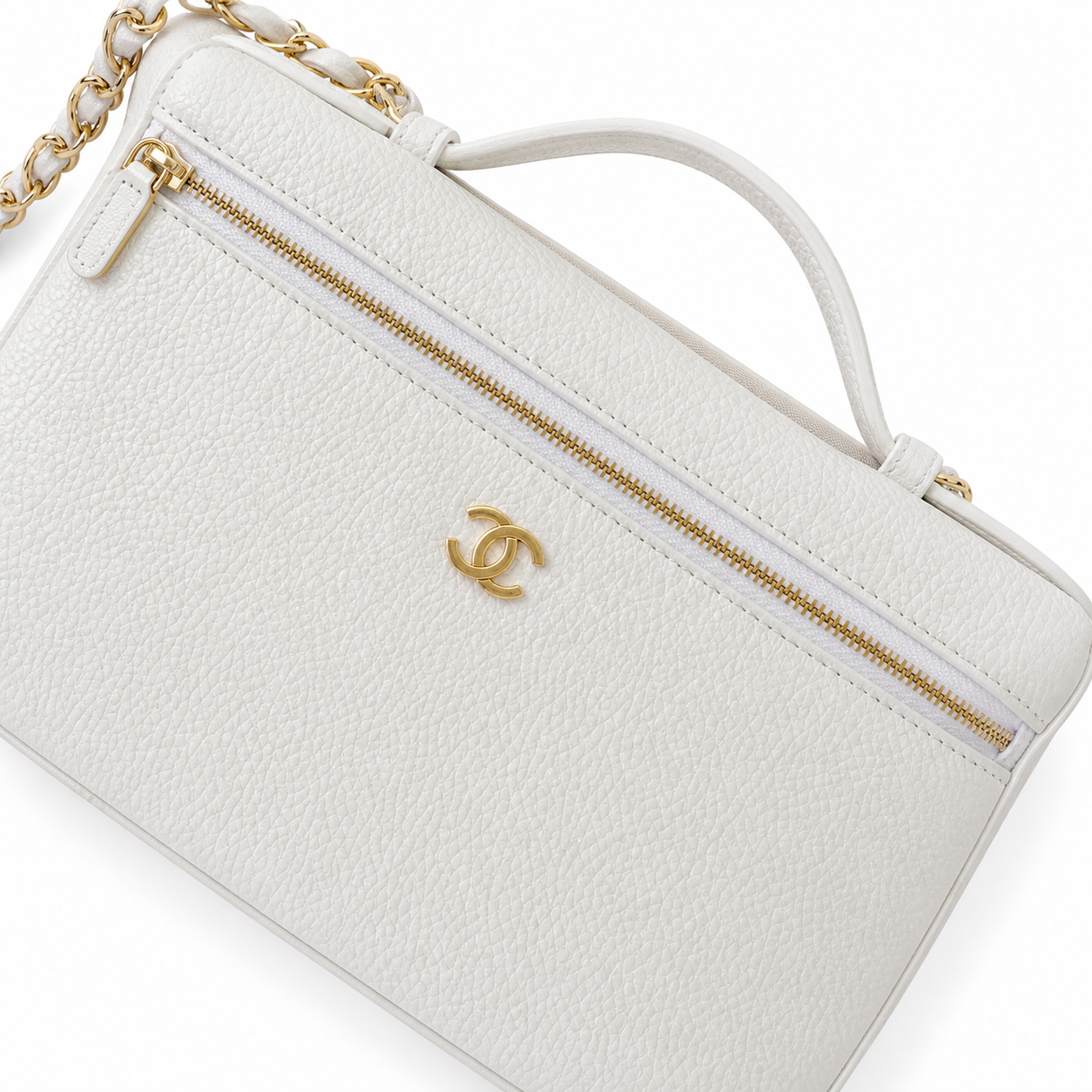 Chanel Burgundy Caviar Leather CC Flap Bag | Gold Chain — 23cm
