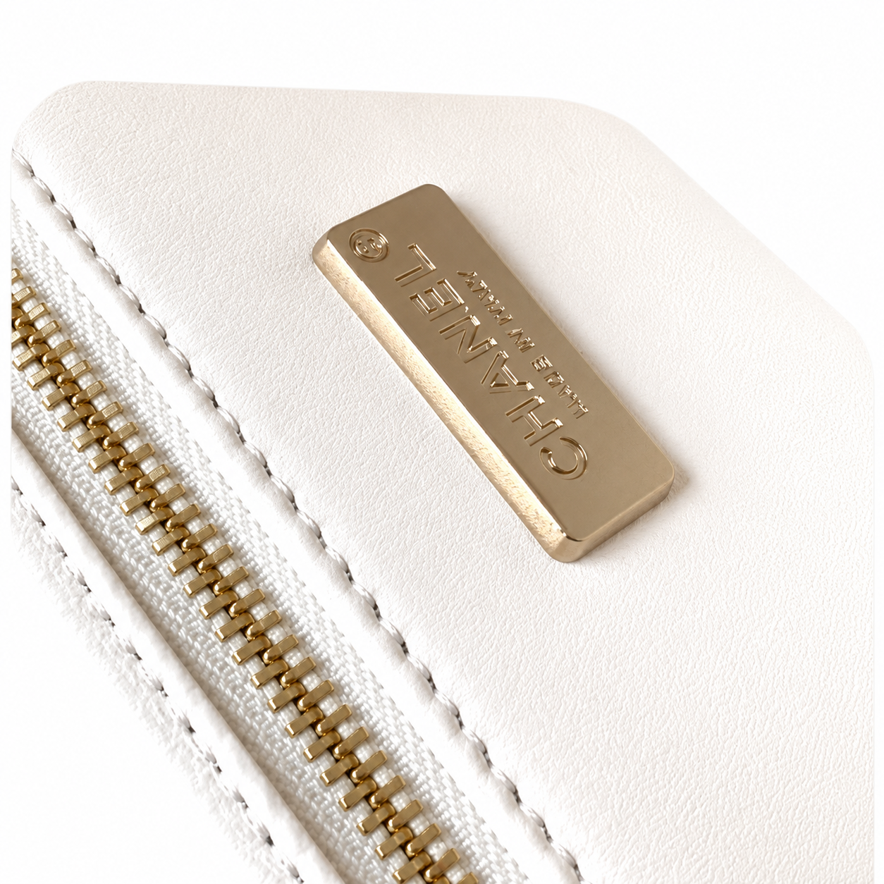 Chanel White Bouclé & Pearl Sequin Flap Bag | Conditionally Visible Embellishment, Silver CC & Bare Chain