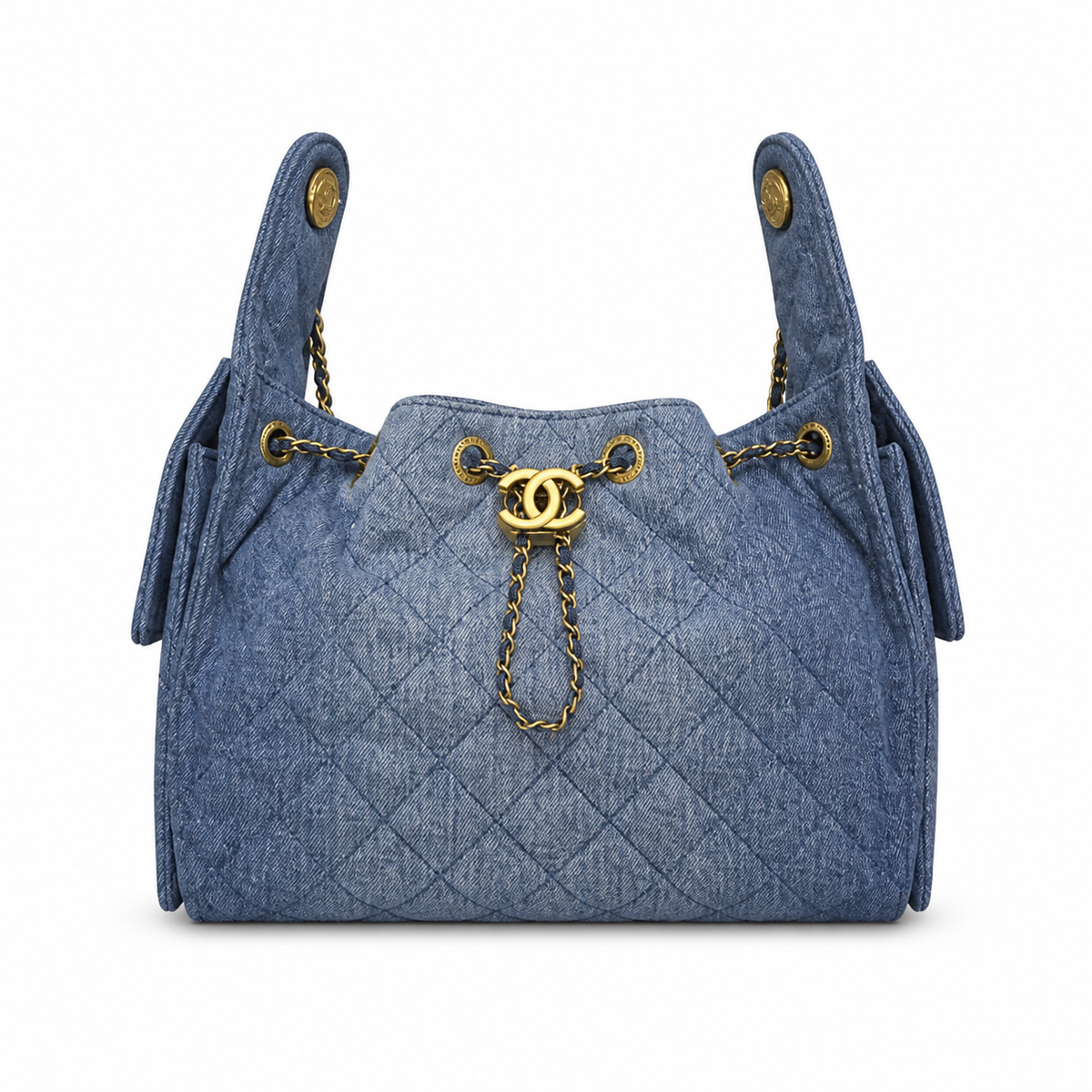 Chanel Classic Quilted Handbag | CC Turn-Lock Rigid Top Handle Chain Strap — 30x26cm