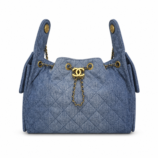 Chanel Classic Quilted Handbag | CC Turn-Lock Rigid Top Handle Chain Strap — 30x26cm