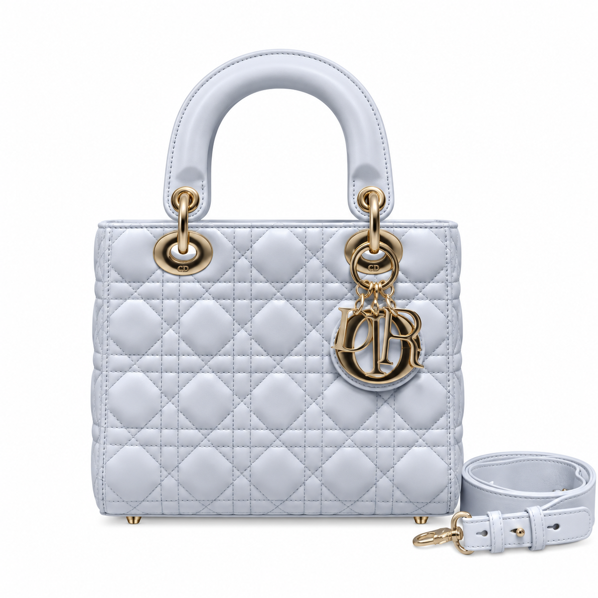 Dior Cannage Quilted Polished Top Handle Bag 20cm