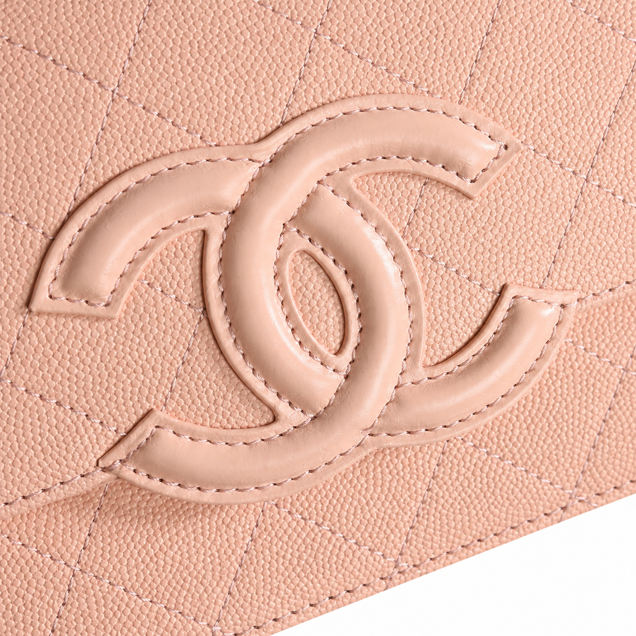 Chanel Blush Pink Caviar WOC | Tone-on-Tone CC & Blush Chain — 19cm