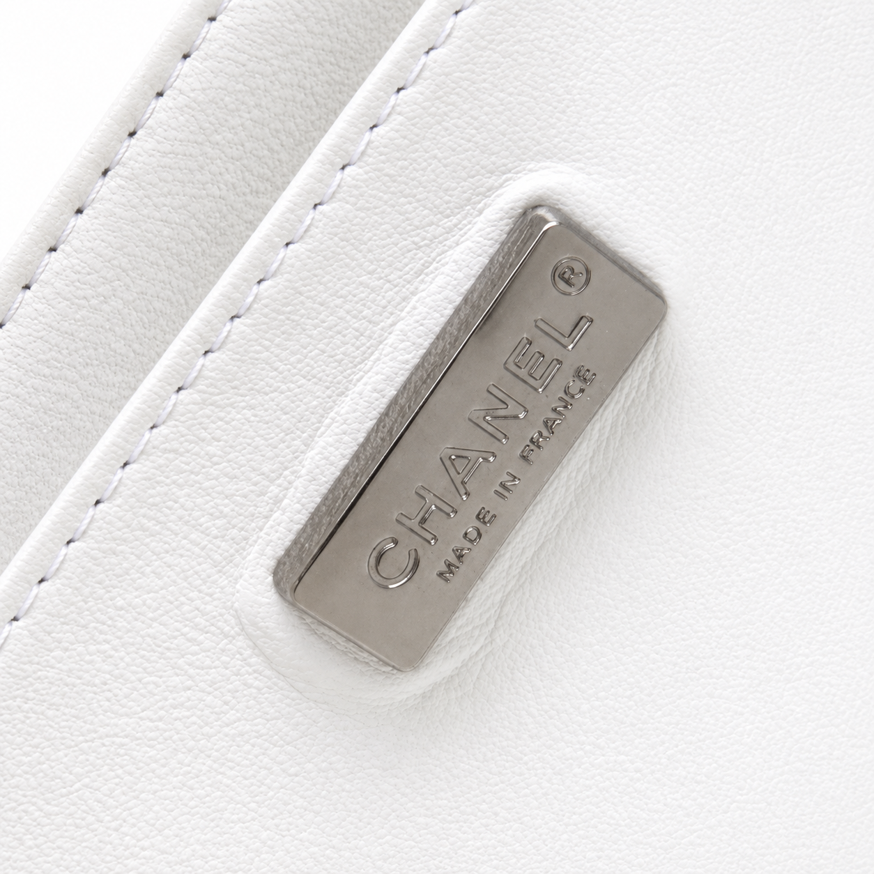 Chanel Mini Rectangular Flap Bag | Graffiti Art Print Silver CC White — 20cm