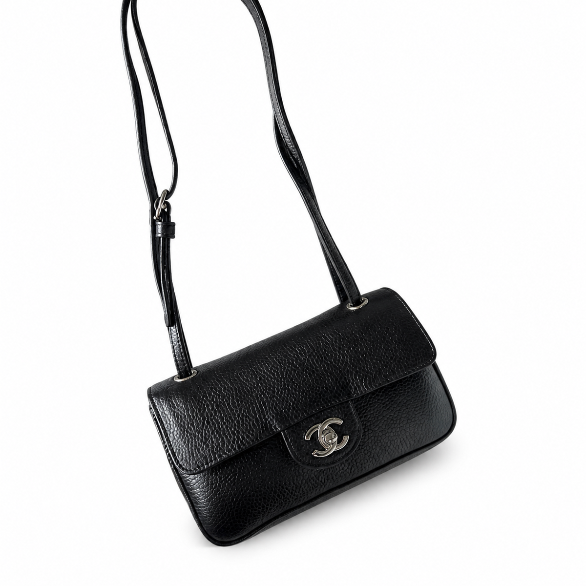 Chanel Classic Quilted Mini Flap Bag | CC Turn-Lock Leather Chain Strap — 13cm