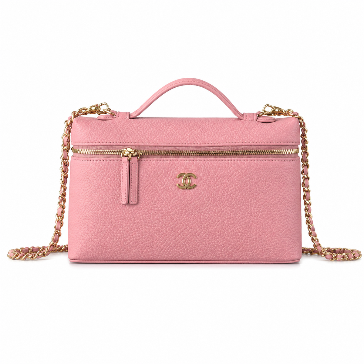 Chanel Burgundy Caviar Leather CC Flap Bag | Gold Chain — 23cm