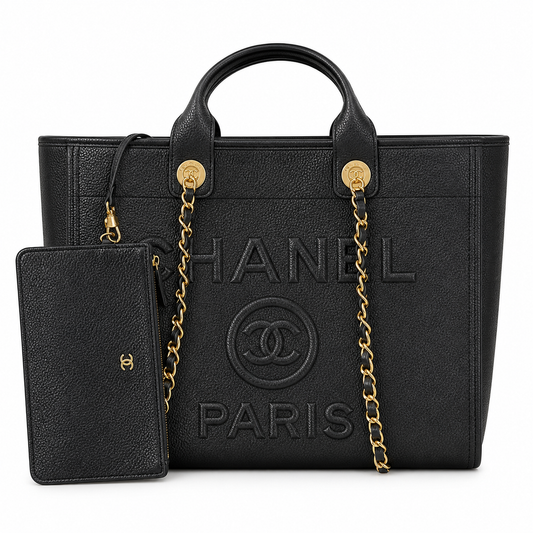 Chanel Classic Quilted Flap Bag | CC Turn-Lock Leather Chain Strap — 30x50cm