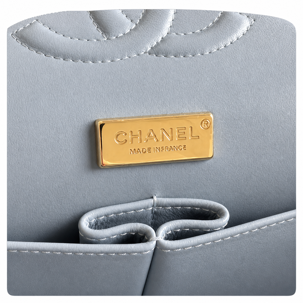 Chanel Light Blue Denim Mini Flap | Hand-Embroidered Crystal Flowers & Gold CC — 25.5cm