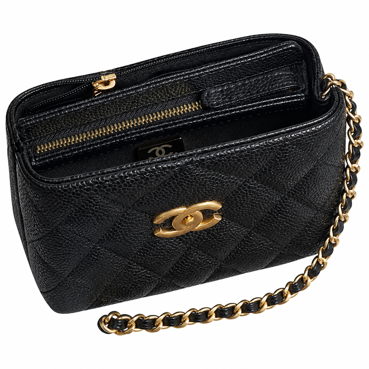 Chanel Classic Quilted Vertical Flap Bag | CC Turn-Lock Chain Strap — 22cm