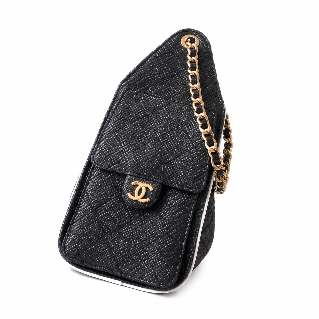 Chanel Classic Quilted Handbag | CC Turn-Lock Rigid Top Handle Chain Strap — 26x30cm