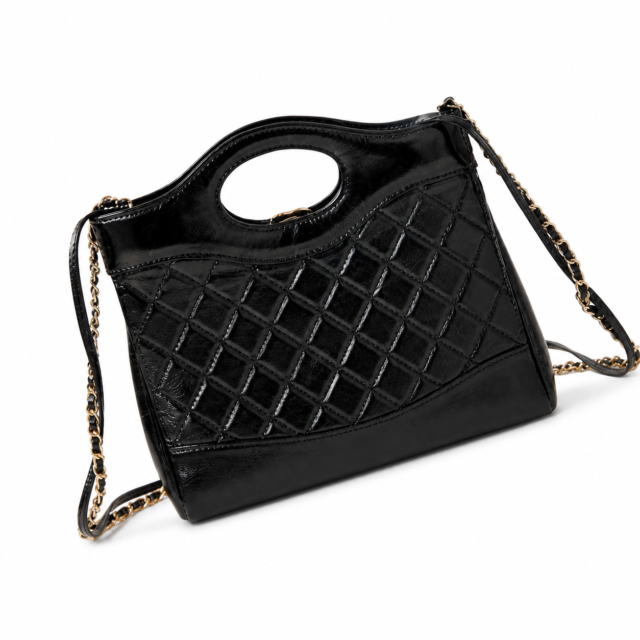Chanel Classic Quilted Flap Bag | CC Turn-Lock Leather Chain Strap — 22x23cm