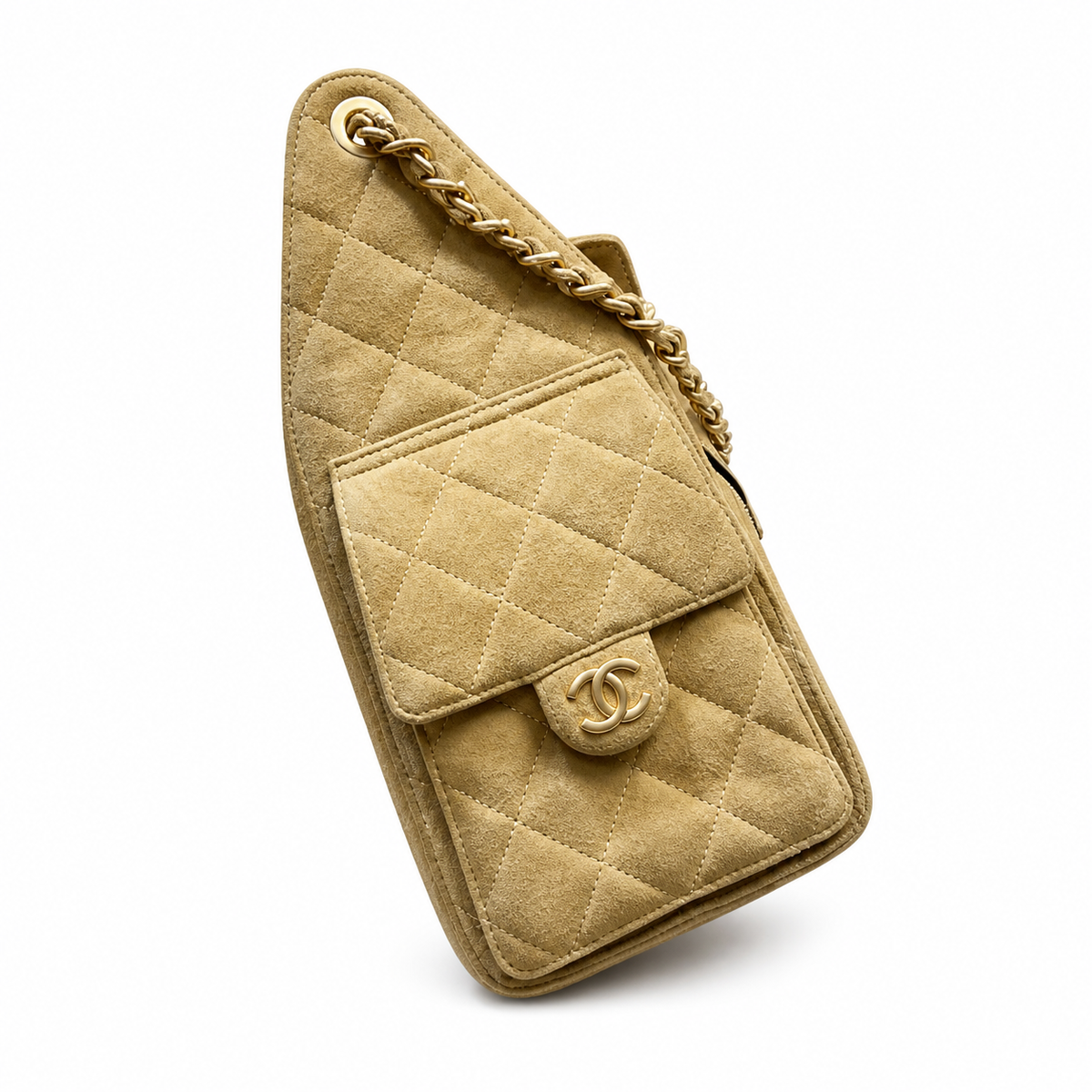 Chanel Classic Quilted Handbag | CC Turn-Lock Rigid Top Handle Chain Strap — 26x30cm