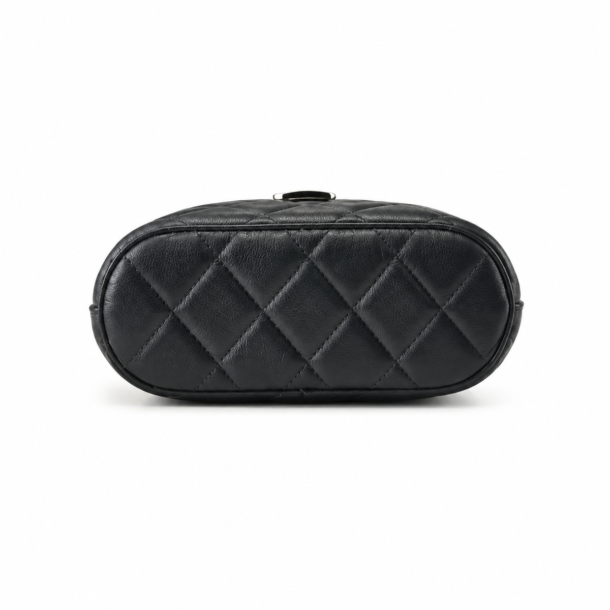 Chanel Grey Suede & Black Leather Mini Bucket Bag | Dual Round Top Handles, Gold CC Connector & Chain Strap