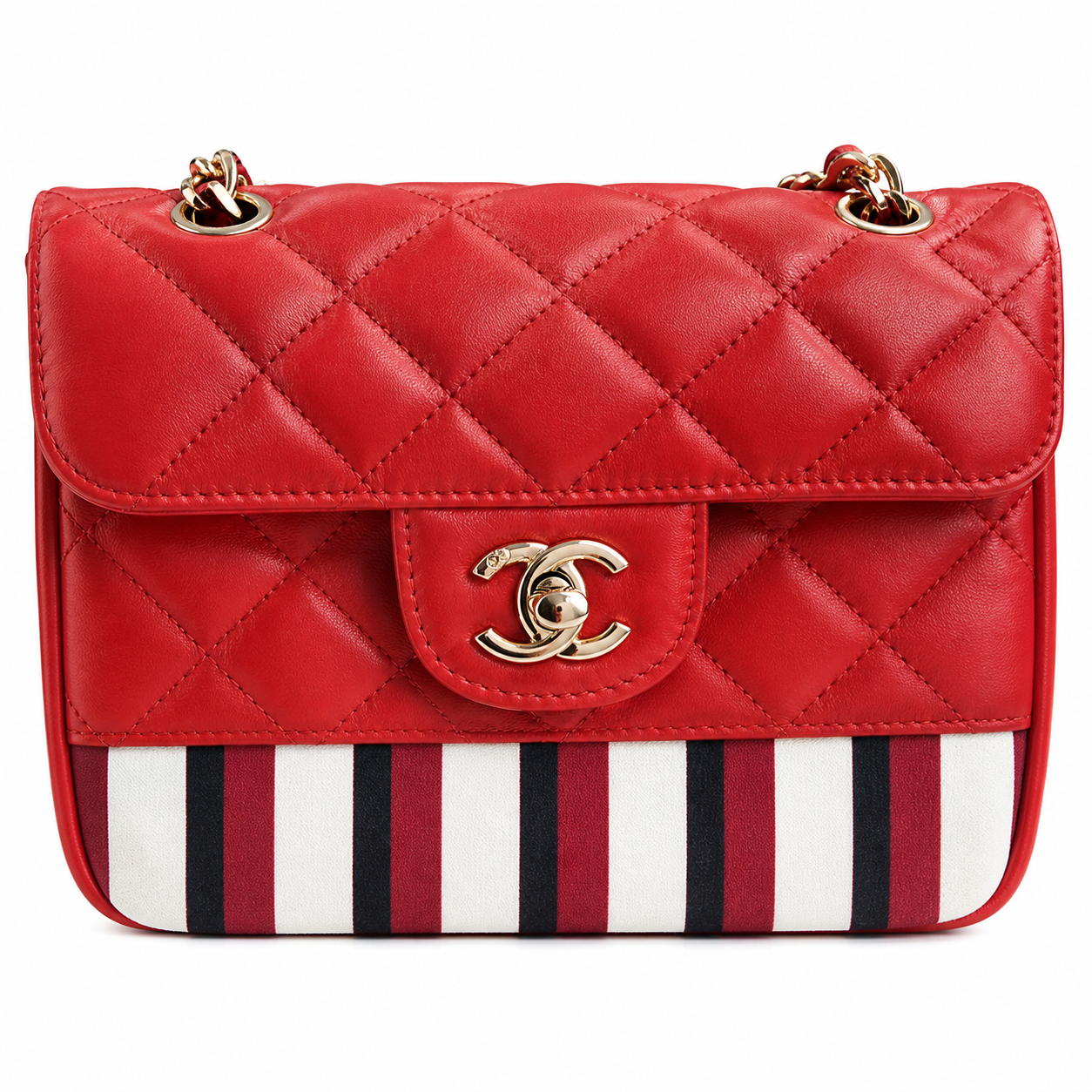Chanel CC Quilted Wide Shoulder Tote | Gold Chain Handle — 41cm