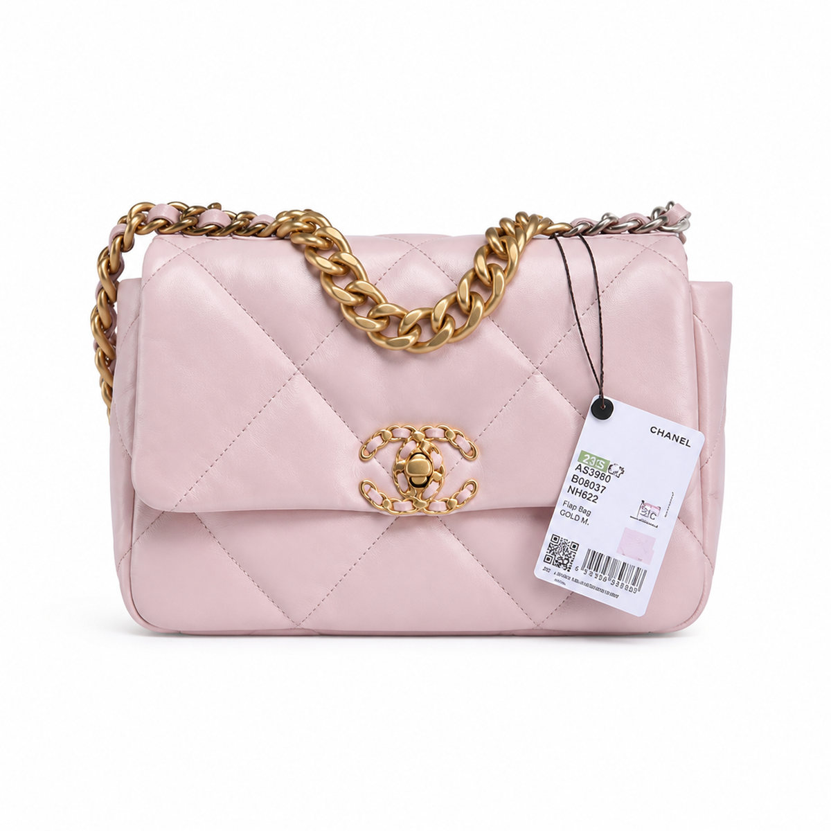 Chanel Classic Quilted Flap Bag | CC Turn-Lock Gold Hardware Leather Chain — 26cm