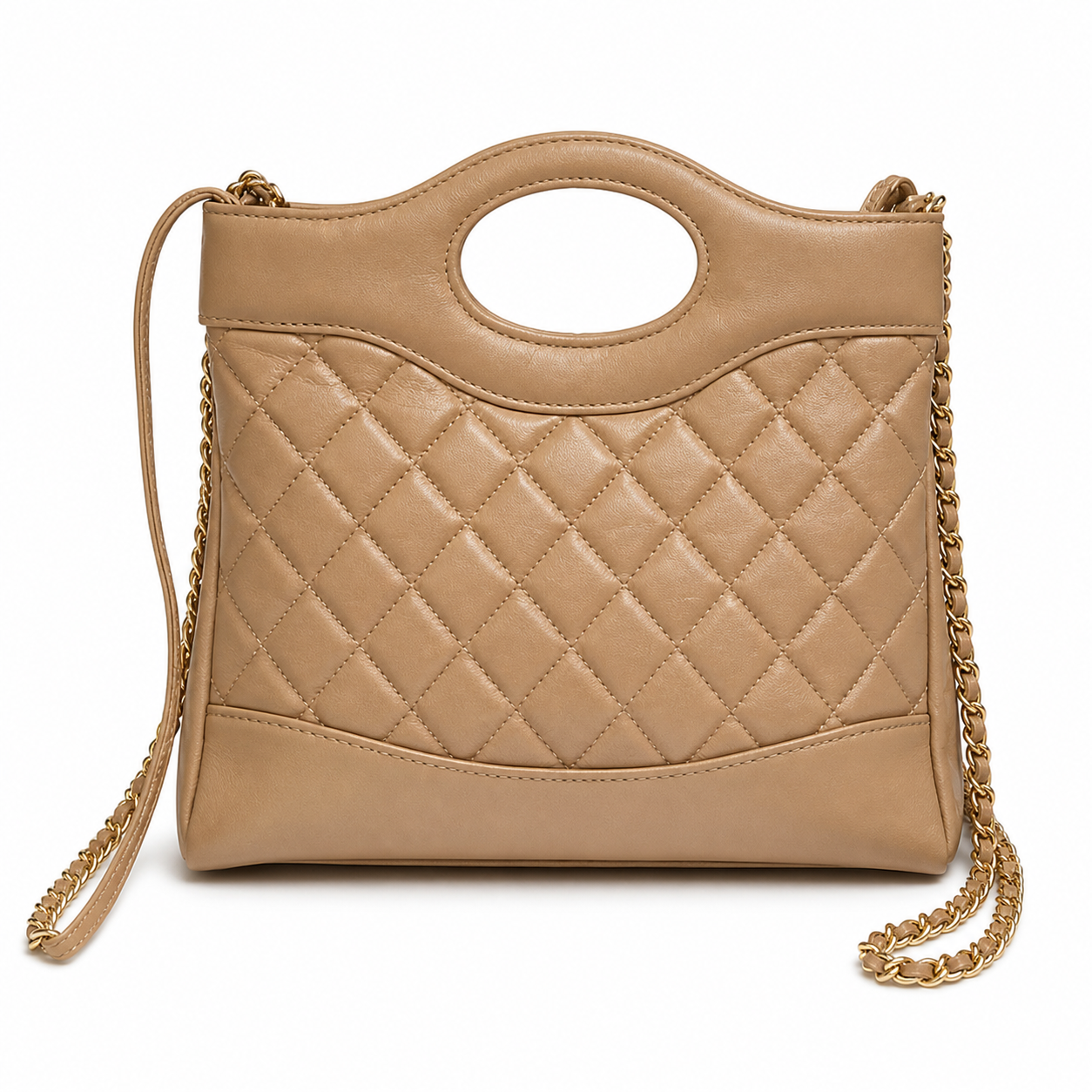 Chanel Classic Quilted Flap Bag | CC Turn-Lock Leather Chain Strap — 22x23cm