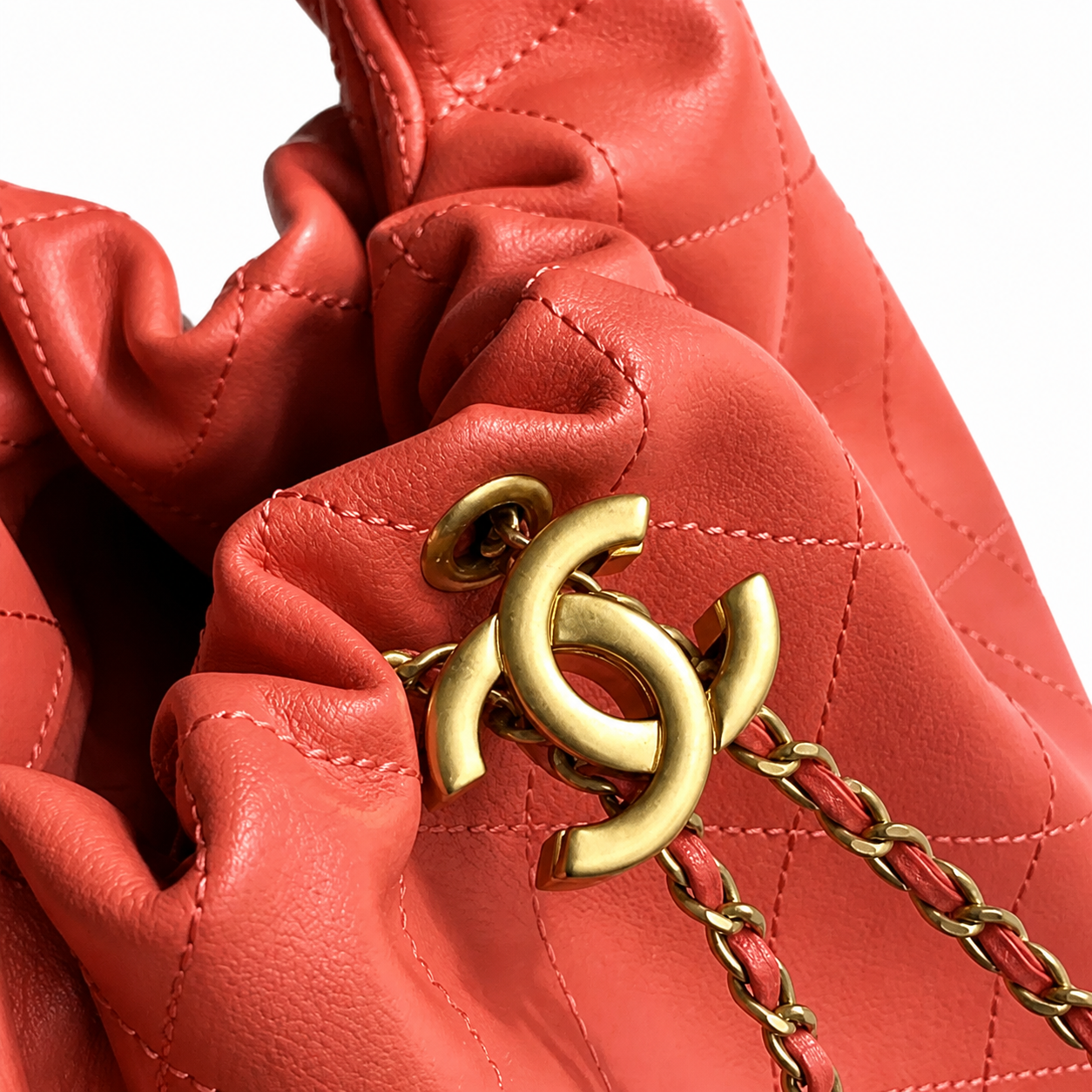 Chanel Classic Quilted Large Top Handle Handbag | CC Turn-Lock Chain Strap — 32cm