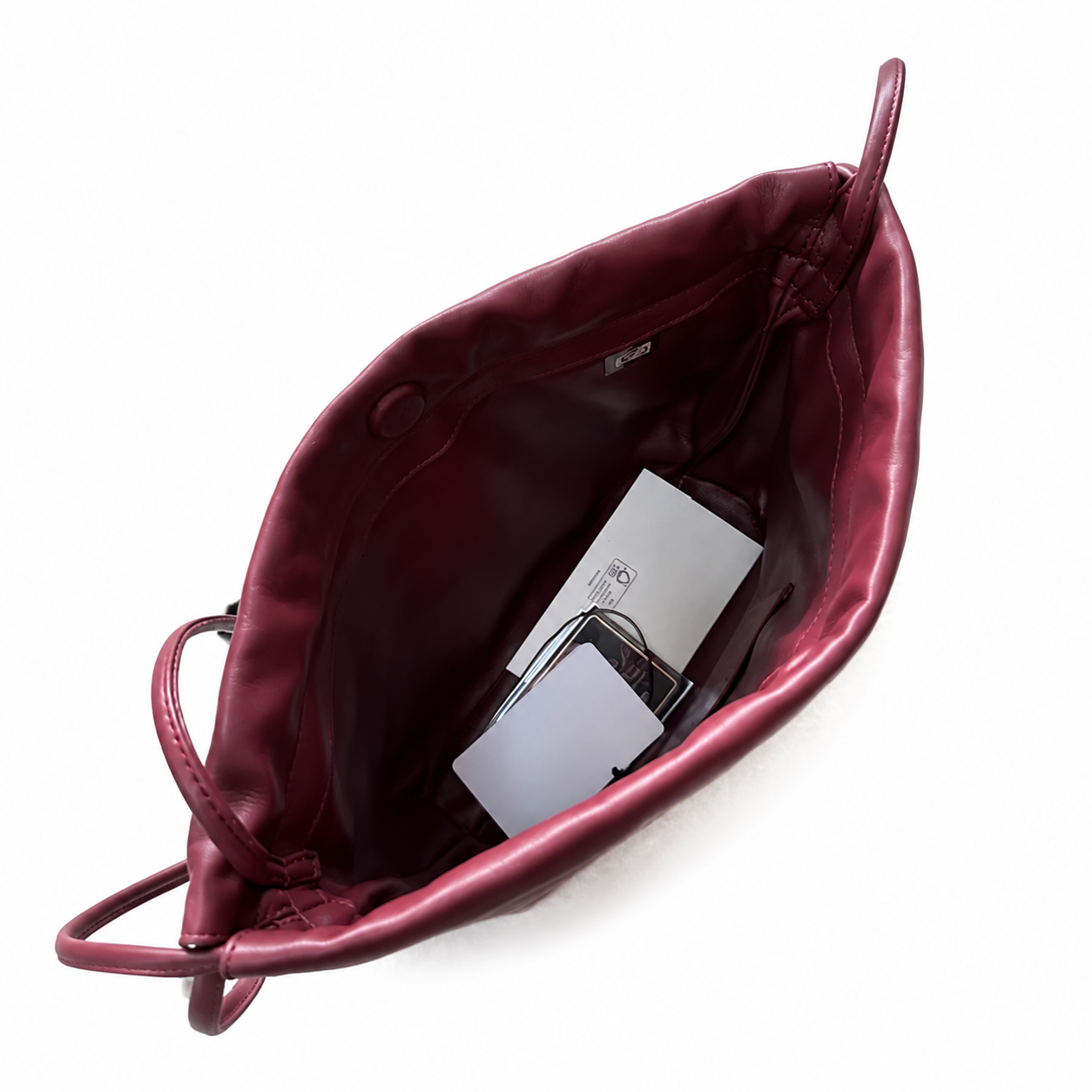Chanel Burgundy Lambskin Quilted Drawstring Bucket Bag | Triple CC Coin Charms & Adjustable Strap