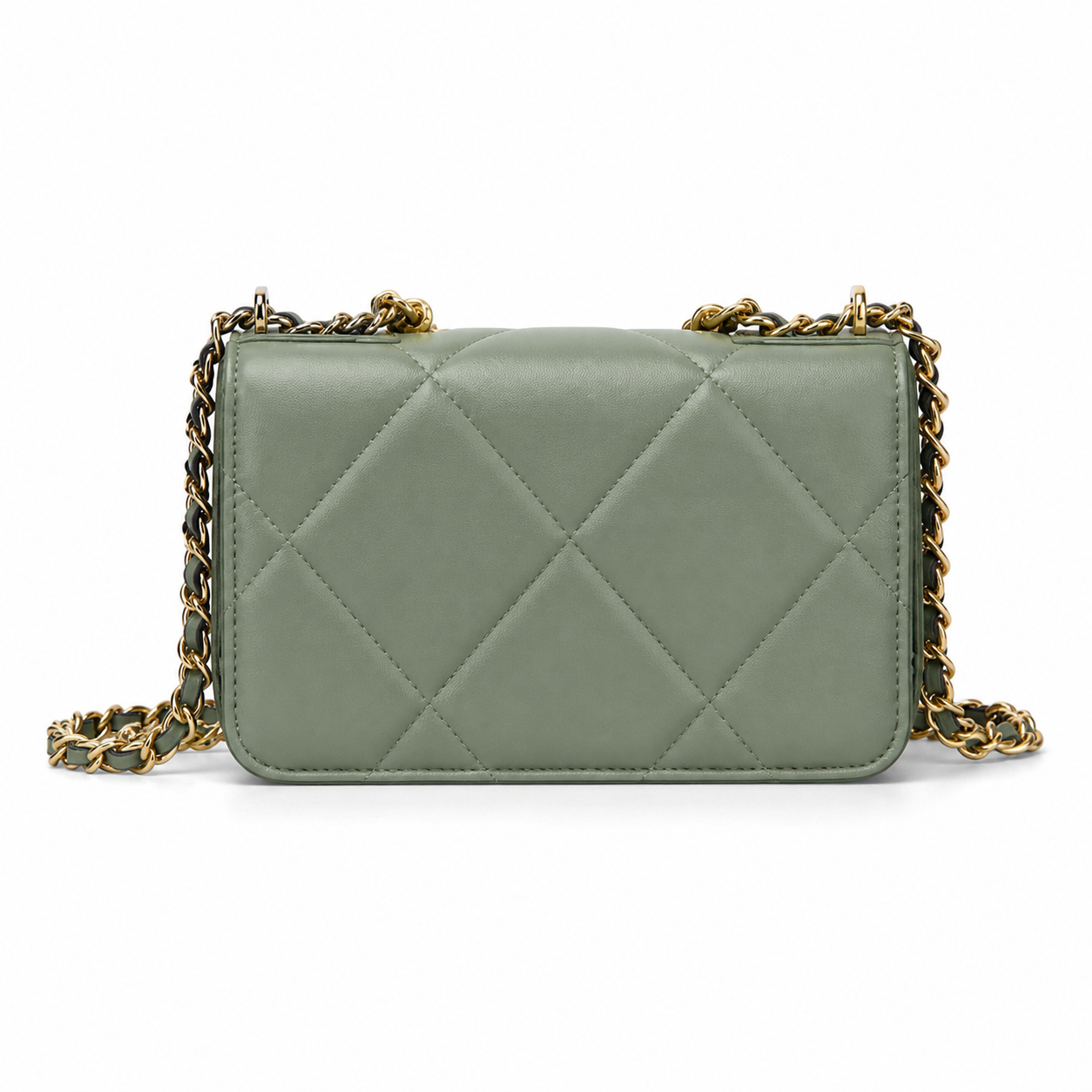 Chanel Classic Quilted Slim Flap Bag | CC Turn-Lock Leather Chain Strap — 12x19.5cm