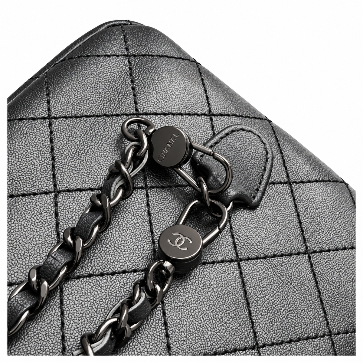 Chanel So Black Quilted Lambskin Mini Chain Backpack 18×13×9cm