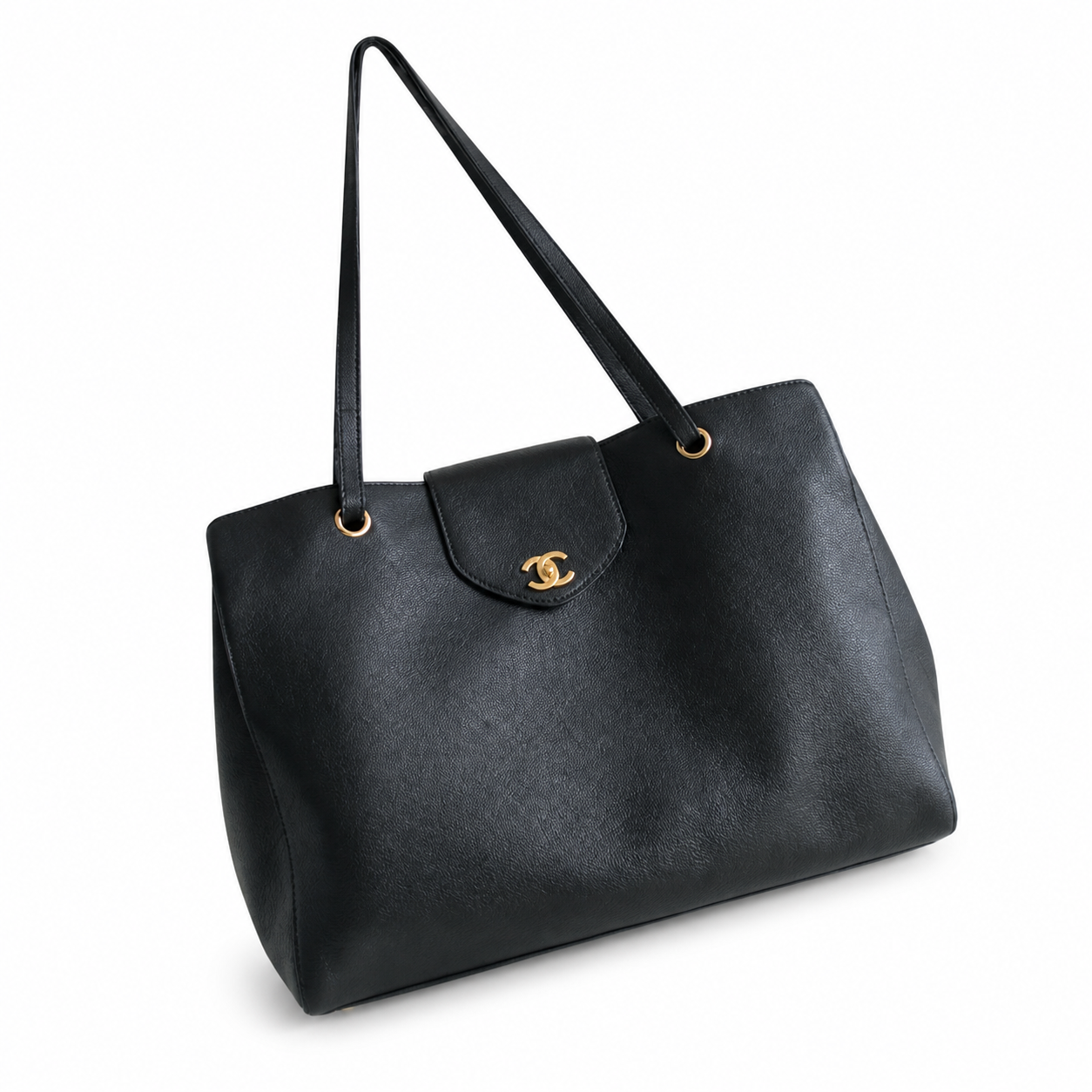 Chanel CC Quilted XL Tote Bag | Gold Chain Handle — 36×46cm