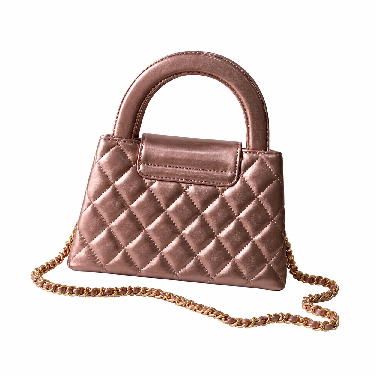 Chanel Classic Quilted Mini Flap Bag | CC Turn-Lock Leather Chain Strap — 13x19cm