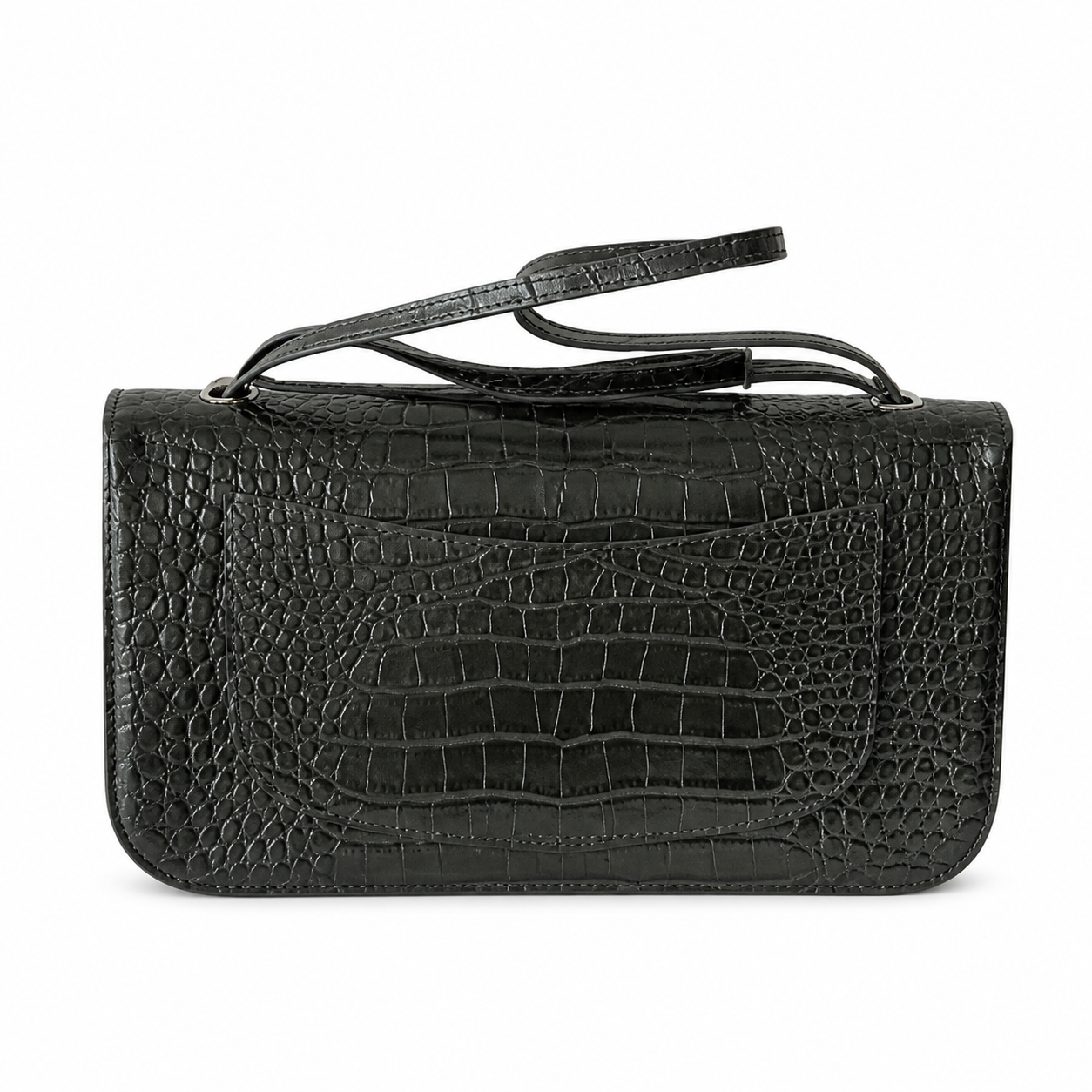 Chanel Business Affinity Bag Forest Green Crocodile-Embossed Leather | Ruthenium CC & Burgundy Interior — 32cm