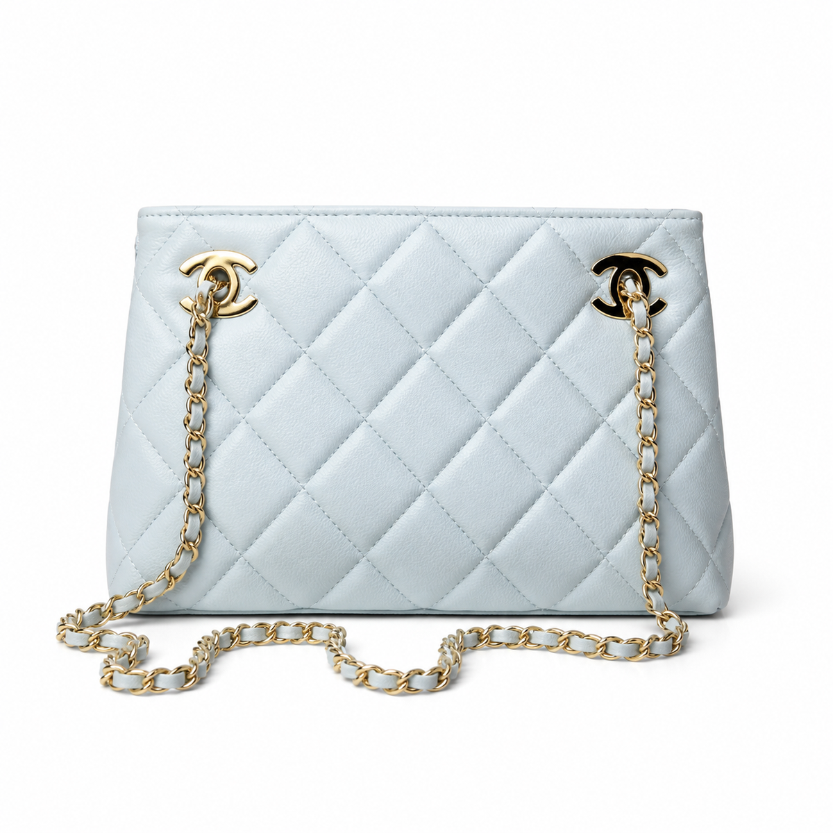 Chanel Classic Quilted Horizontal Flap Bag | CC Hardware & Gold Chain — 24.5cm