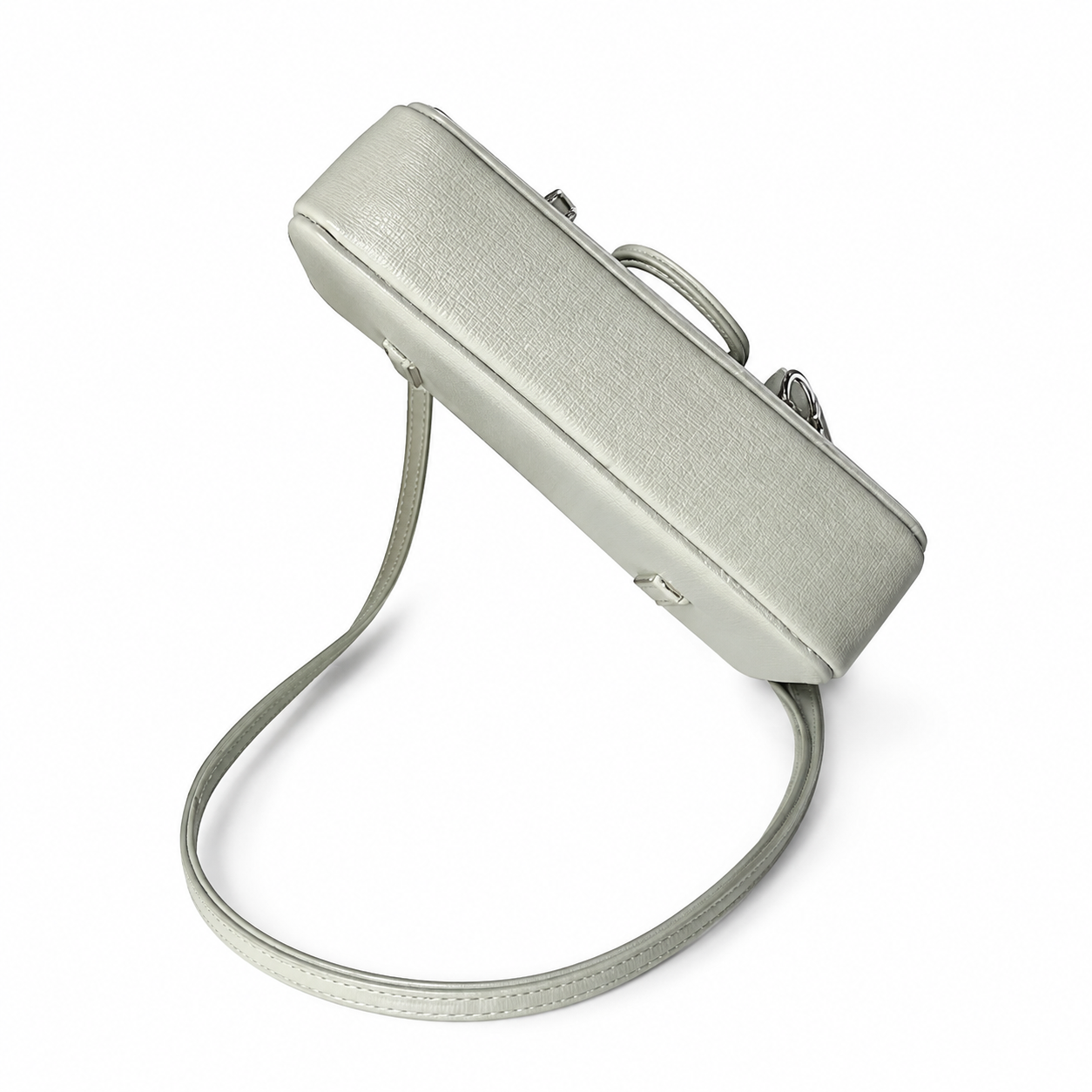 Chanel Pearl Grey Caviar Mini Flap Bag | Oversized CC Turn-Lock & Leather Strap
