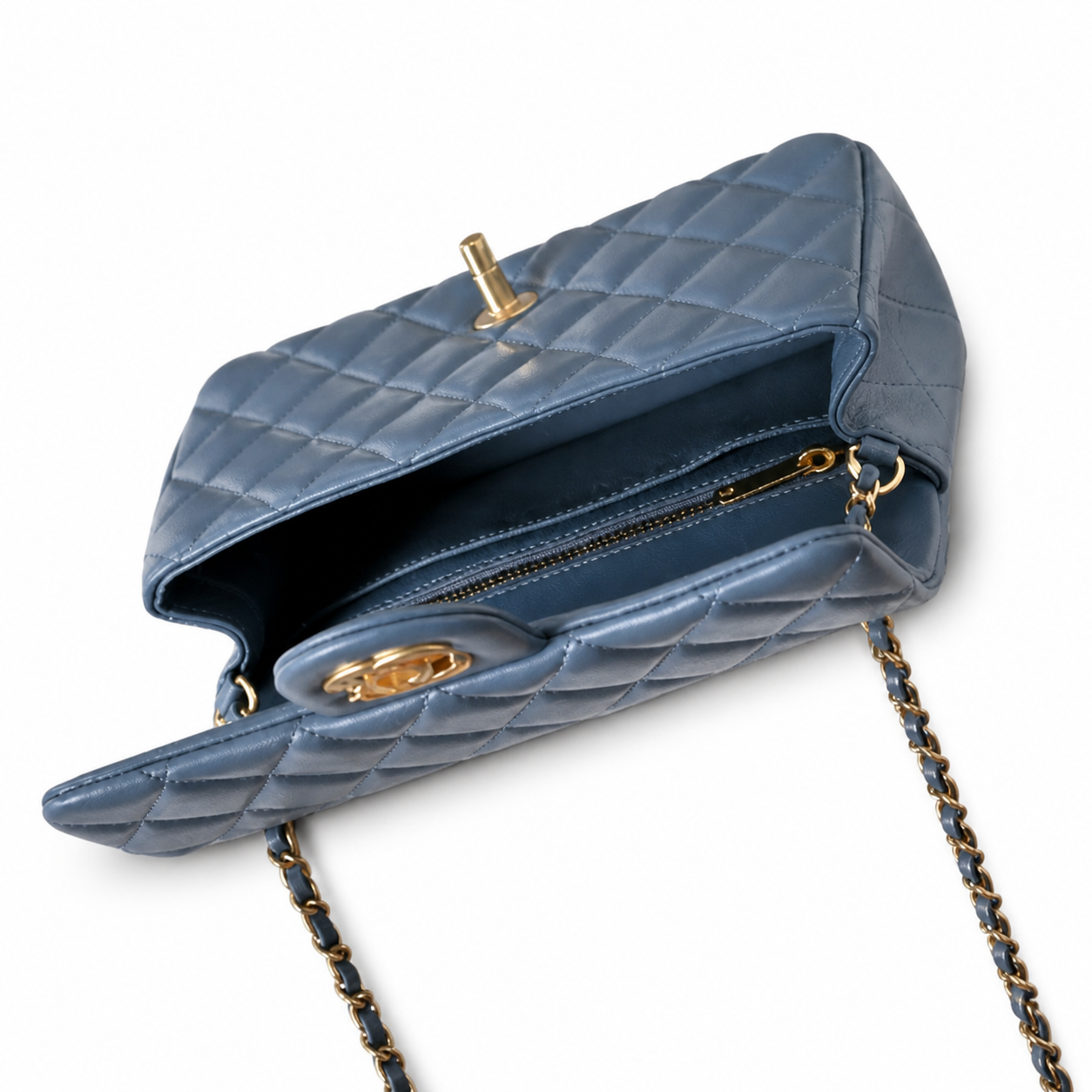 Chanel Classic Quilted Flap Bag | CC Turn-Lock Leather Chain Strap — 20x13cm