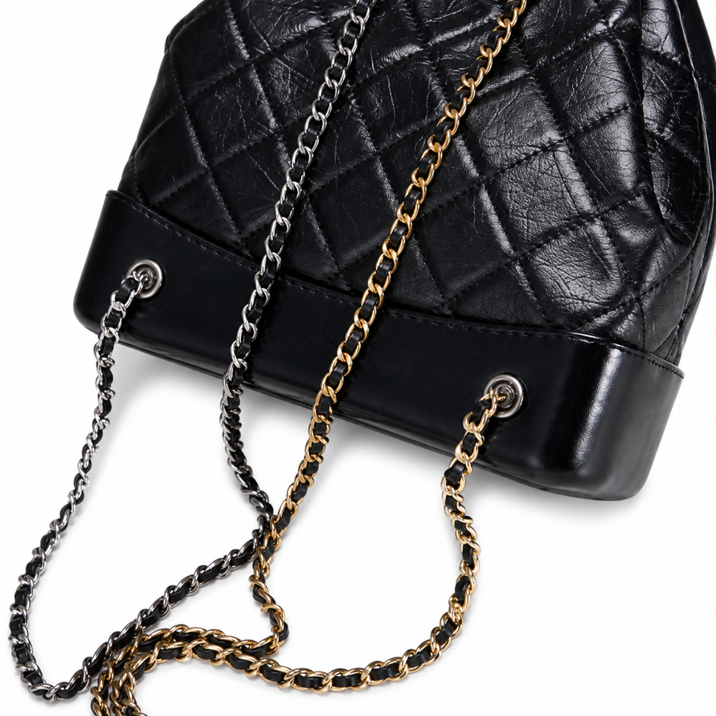 CC Gabrielle Quilted Aged Calfskin Backpack – Black, Mixed Hardware & Chain Straps