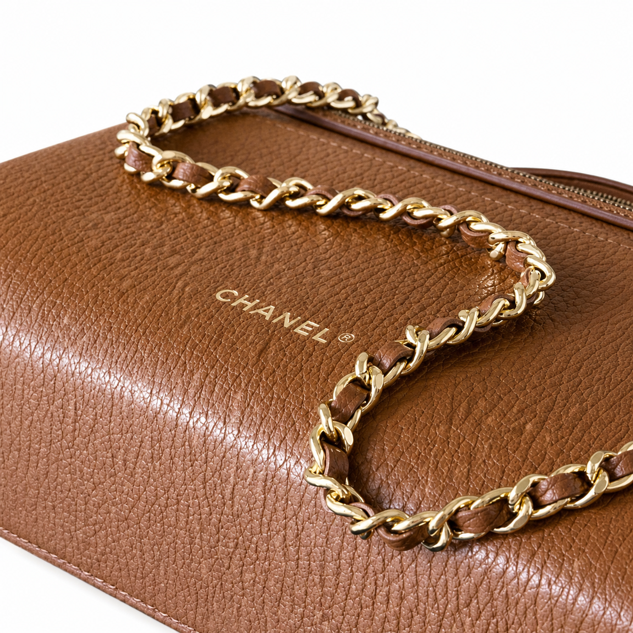 Chanel Burgundy Caviar Leather Wallet on Chain | Gold Chain — WOC