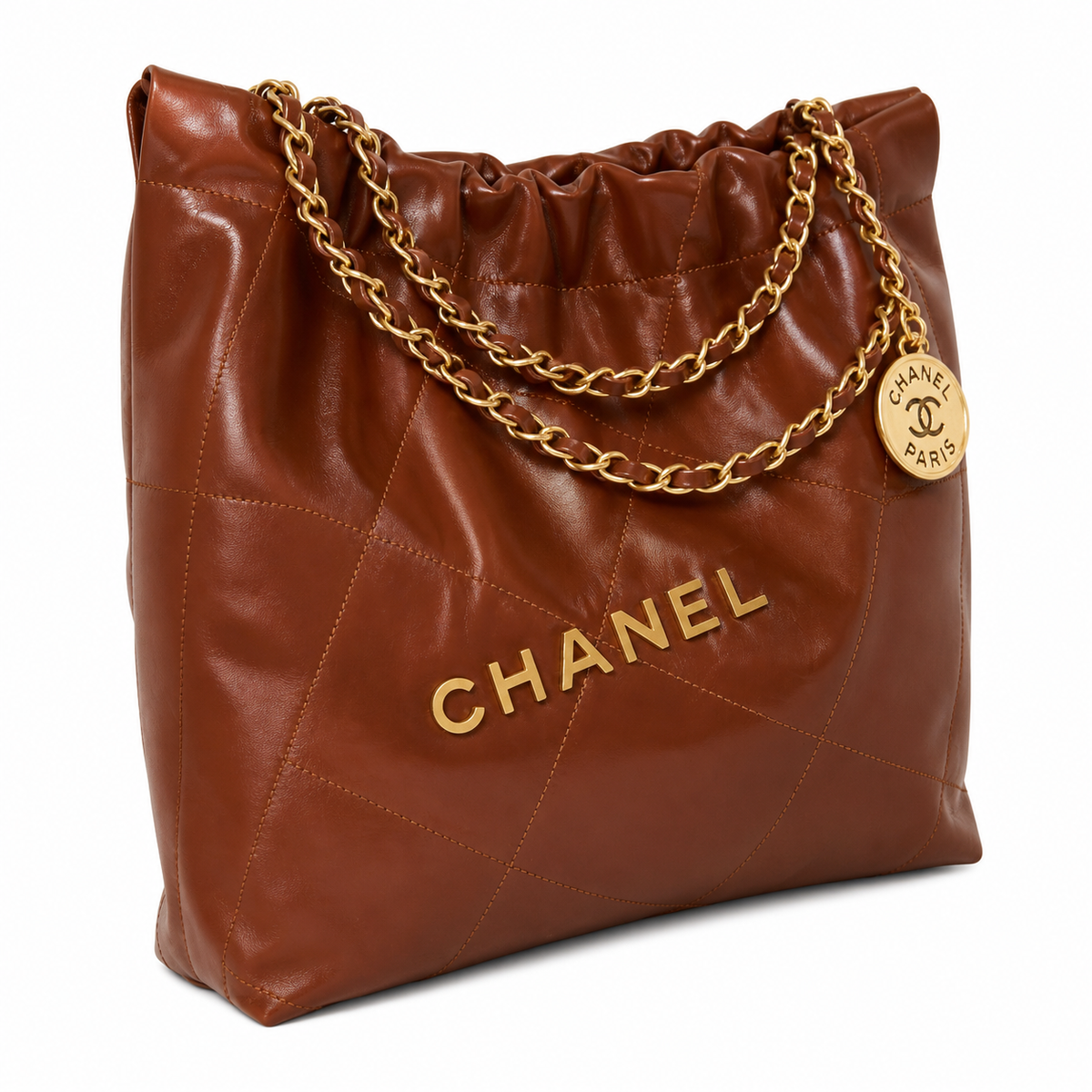 Chanel Classic Quilted Tote Bag | CC Hardware Leather Chain Strap — 35x37cm