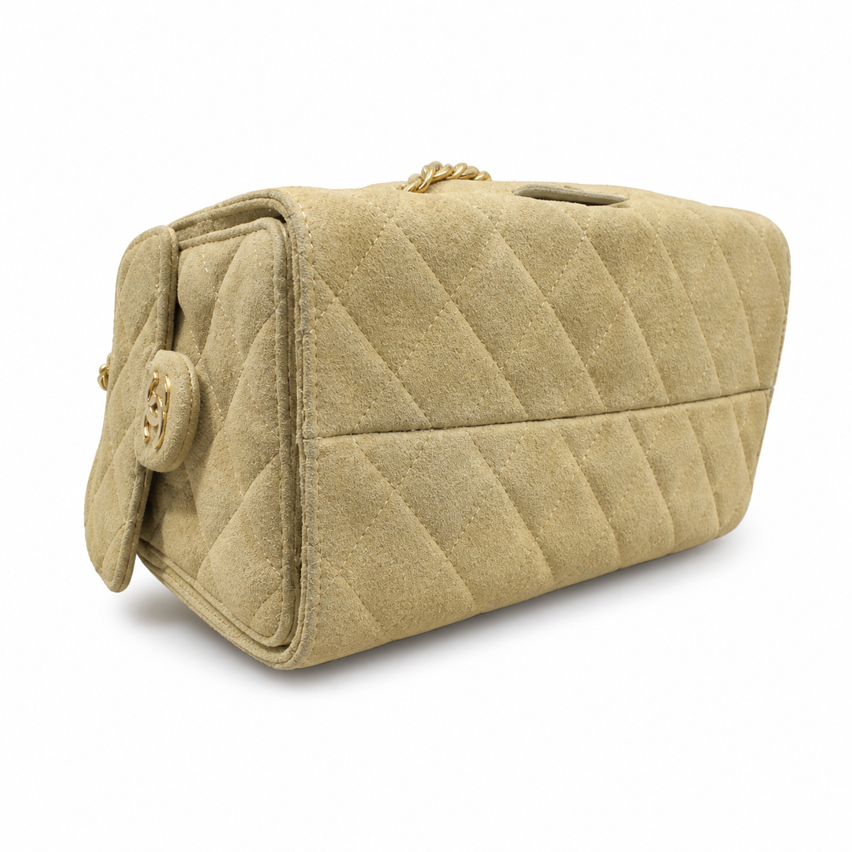 Chanel Classic Quilted Handbag | CC Turn-Lock Rigid Top Handle Chain Strap — 26x30cm