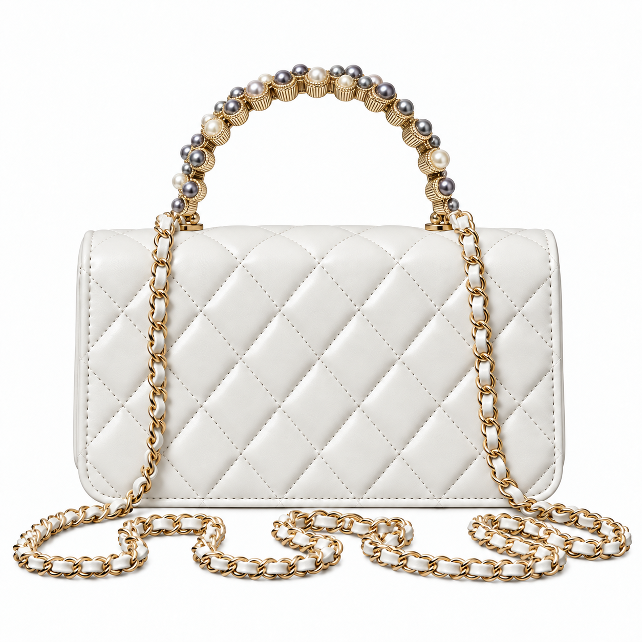 Chanel Quilted Leather Trim Mini Bag 18×11×6cm