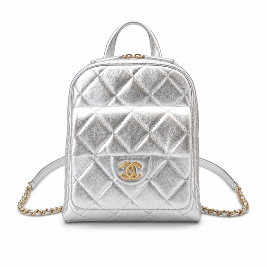 Chanel Classic Quilted Backpack | CC Hardware Chain Straps — 22cm