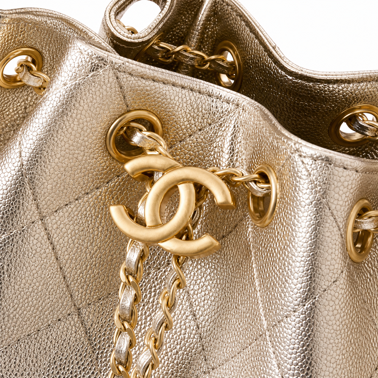 Chanel Classic Quilted Handbag | CC Turn-Lock Rigid Top Handle Chain Strap — 2 Sizes